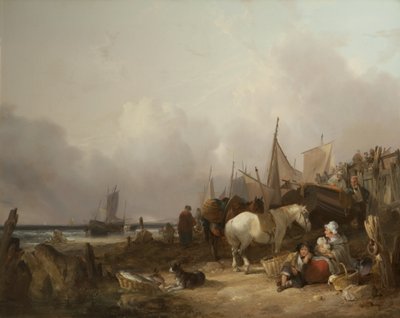 Coastal Scene with Figures by William Snr. Shayer
